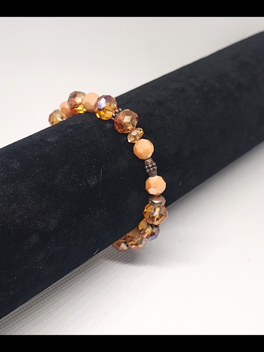 🌸2/$16🌸 Faceted Brown Amber Beaded Stretch Bracelet - Picture 3 of 7
